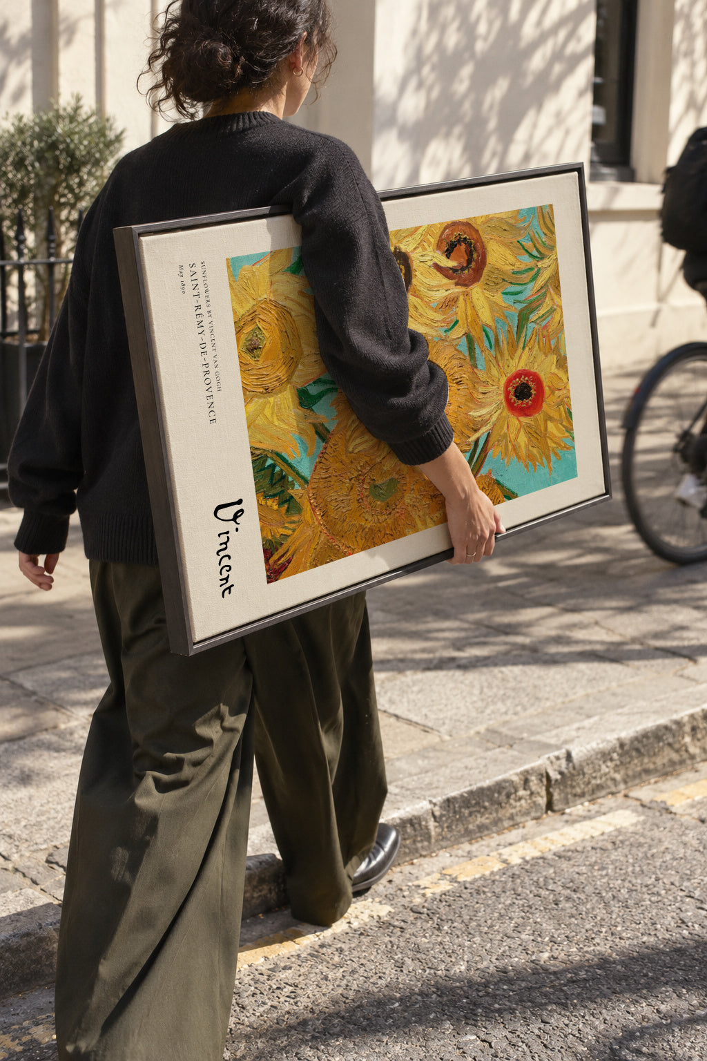 Sunflowers by Vincent van Gogh - Framed canvas in an interior
