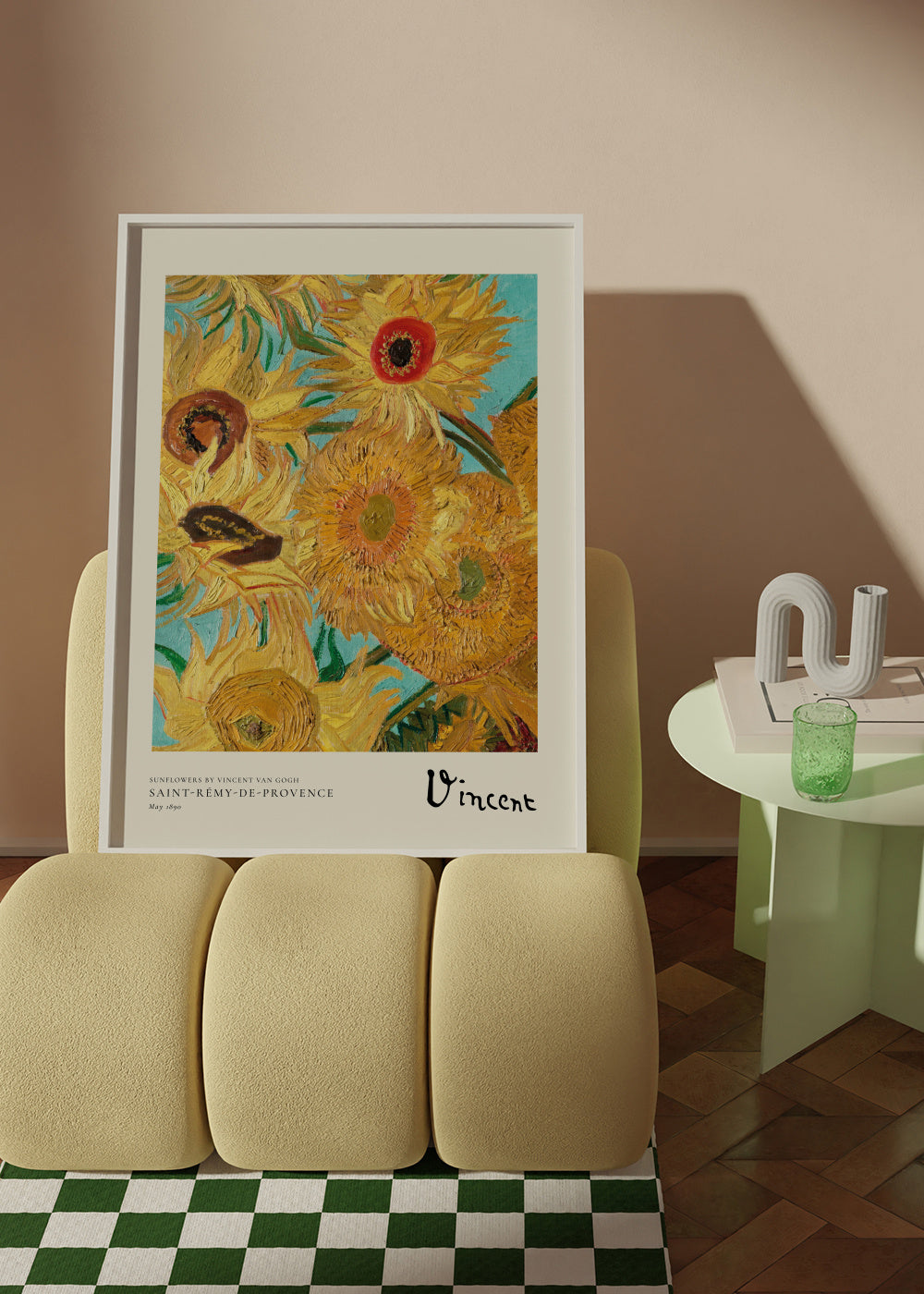 Sunflowers by Vincent van Gogh - Framed poster in an interior