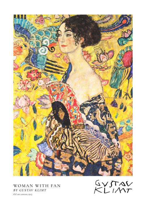 Woman with Fan by Gustav Klimt - Unframed art print