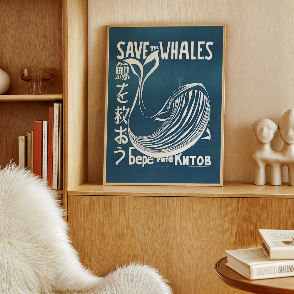 Save the whales (1973) vintage poster by Vint Lawrence