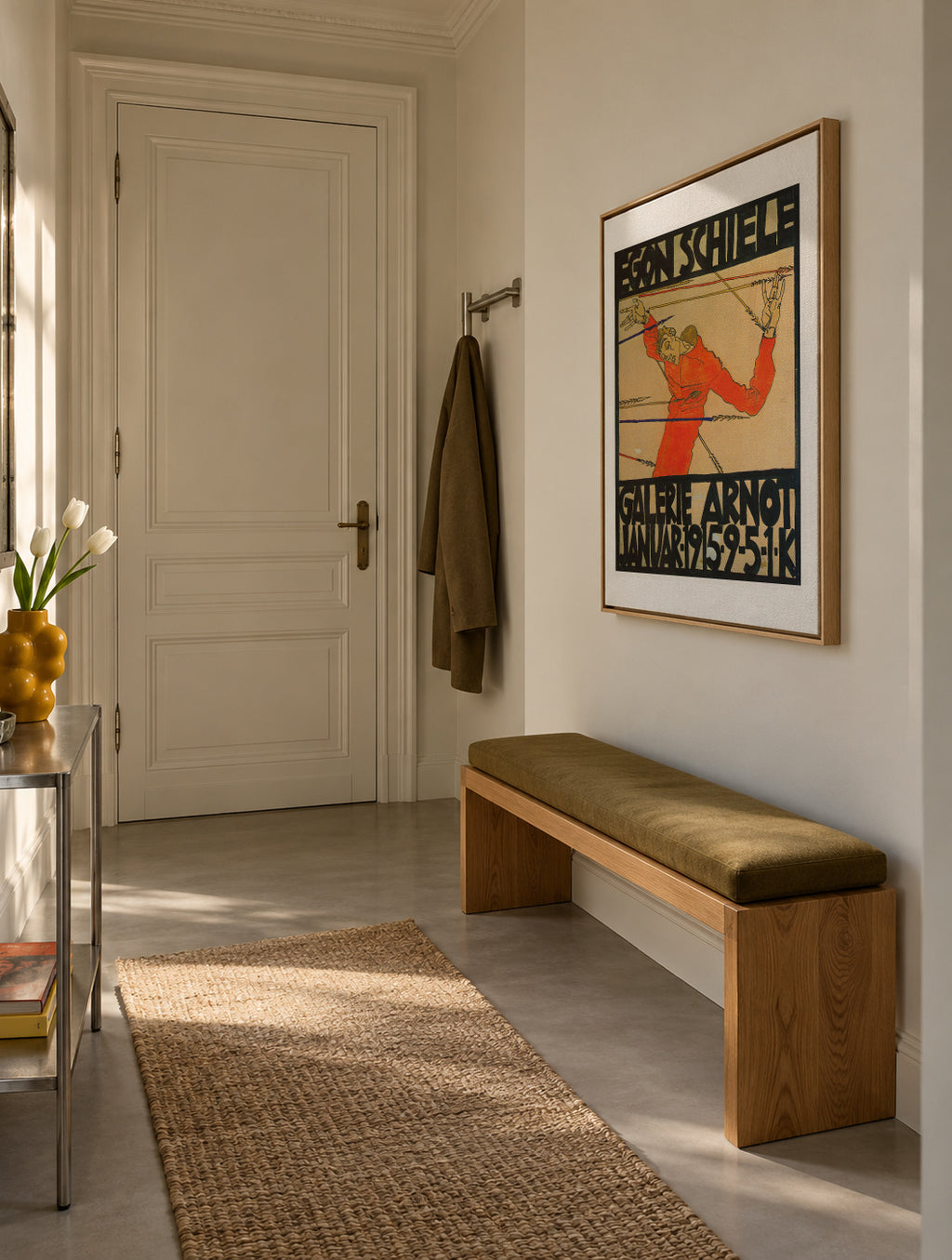 Galerie Arnot poster by Egon Schiele - Framed canvas in an interior