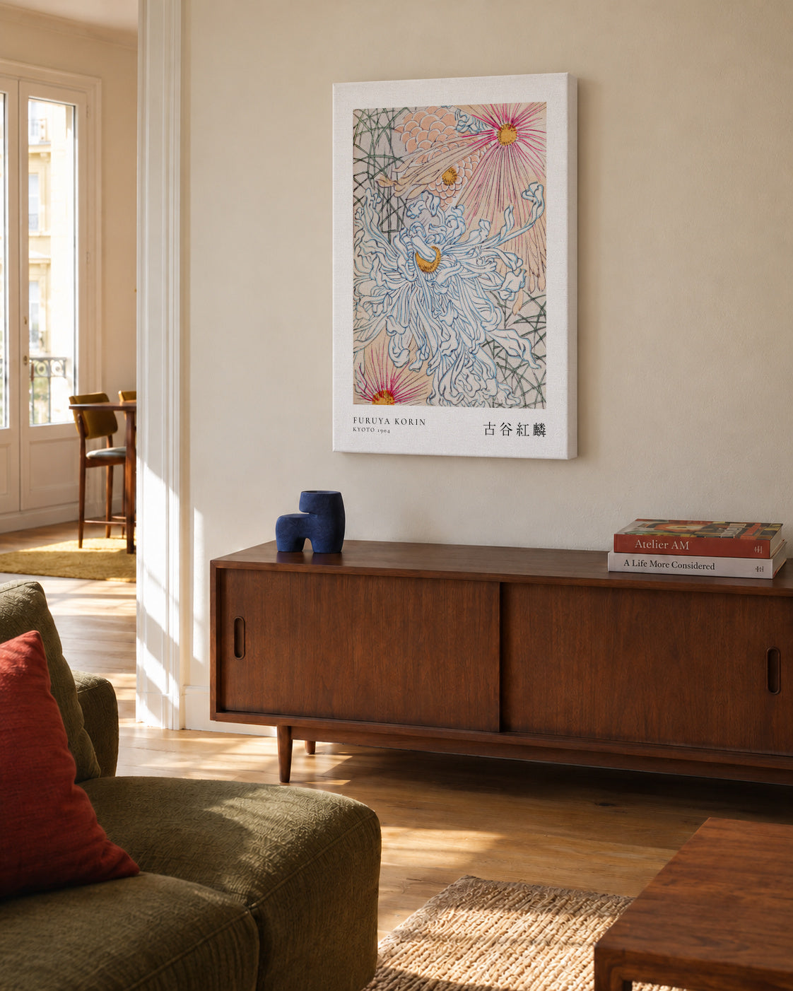Floral Design I Shin-bijutsukai by Korin Furuya - Unframed canvas in an interior