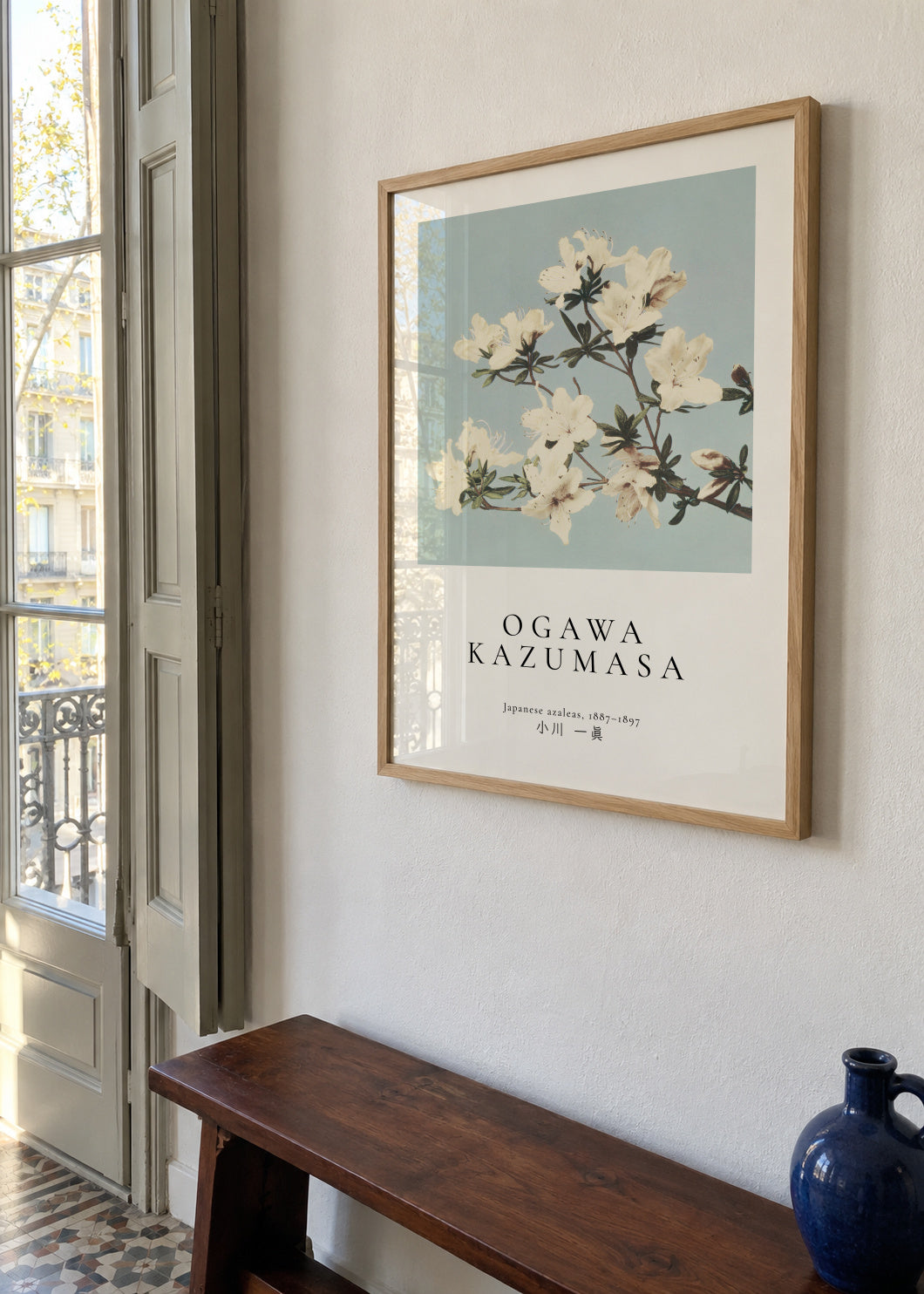 Japanese azaleas by Ogawa Kazumasa - Framed poster in an interior