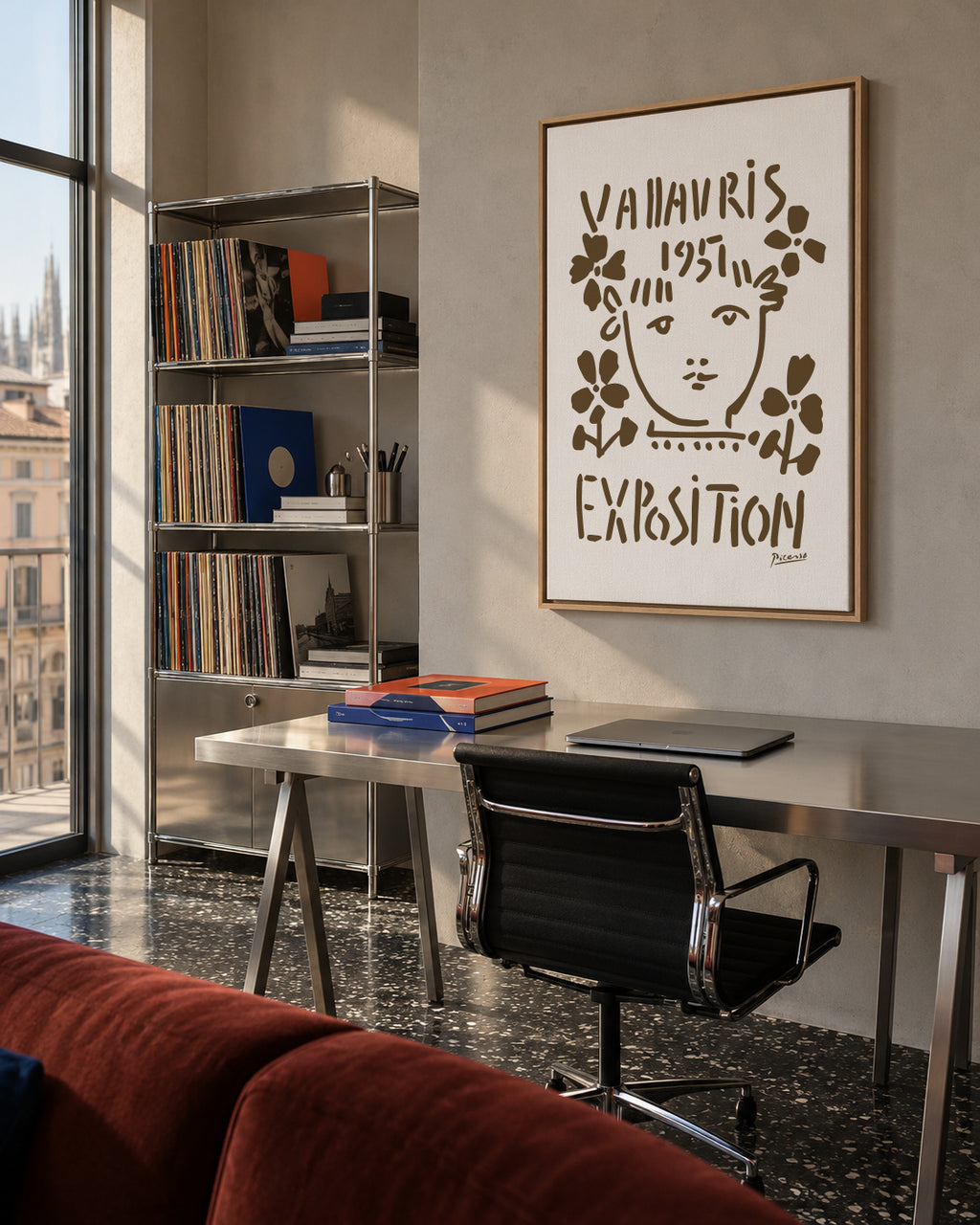 PIcasso Vallauris 1951 Exposition Poster - Framed canvas in an interior