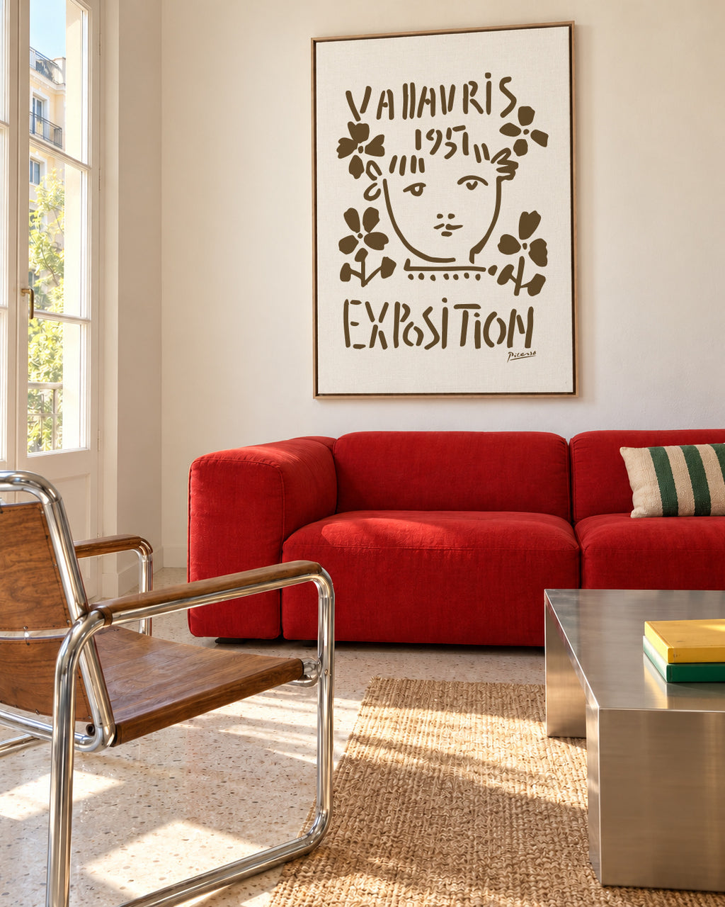 PIcasso Vallauris 1951 Exposition Poster - Framed canvas in an interior