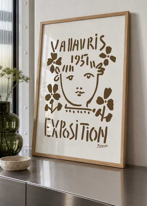 PIcasso Vallauris 1951 Exposition Poster - Framed poster in an interior