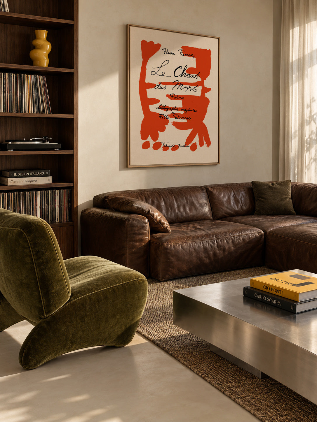 Picasso Le Chant des Morts Gallery Exhibition Poster - Framed canvas in an interior