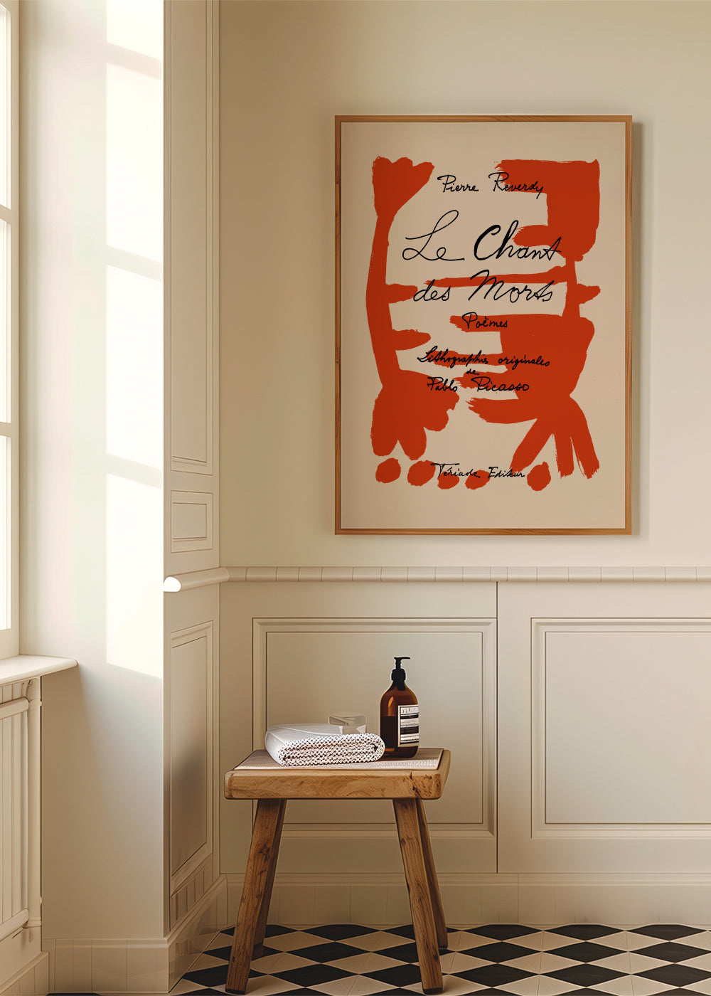 Picasso Le Chant des Morts Gallery Exhibition Poster - Framed poster in an interior