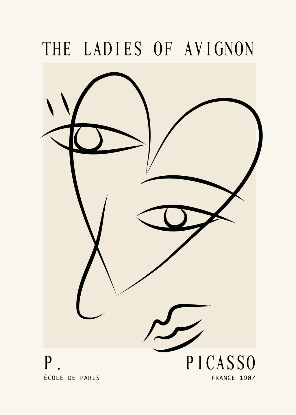 Picasso Ladies of Avignon sketch Poster - Unframed art print