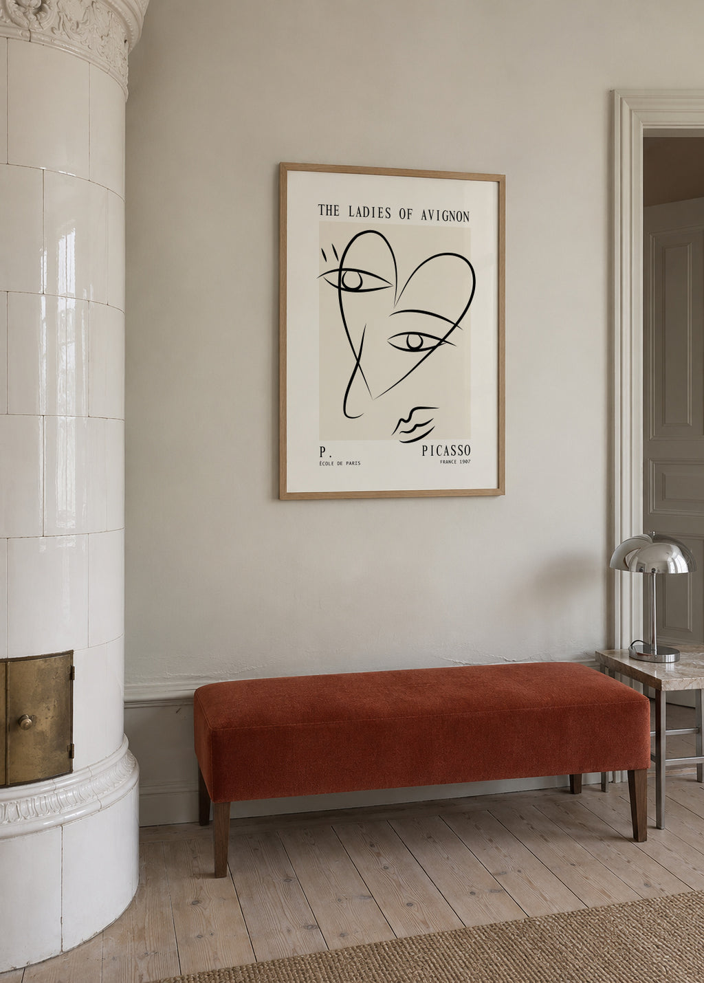 Picasso Ladies of Avignon sketch Poster - Framed poster in an interior