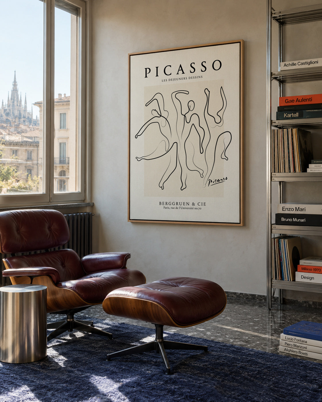 Pablo Picasso The Three Dancers Sktech poster - Framed canvas in an interior