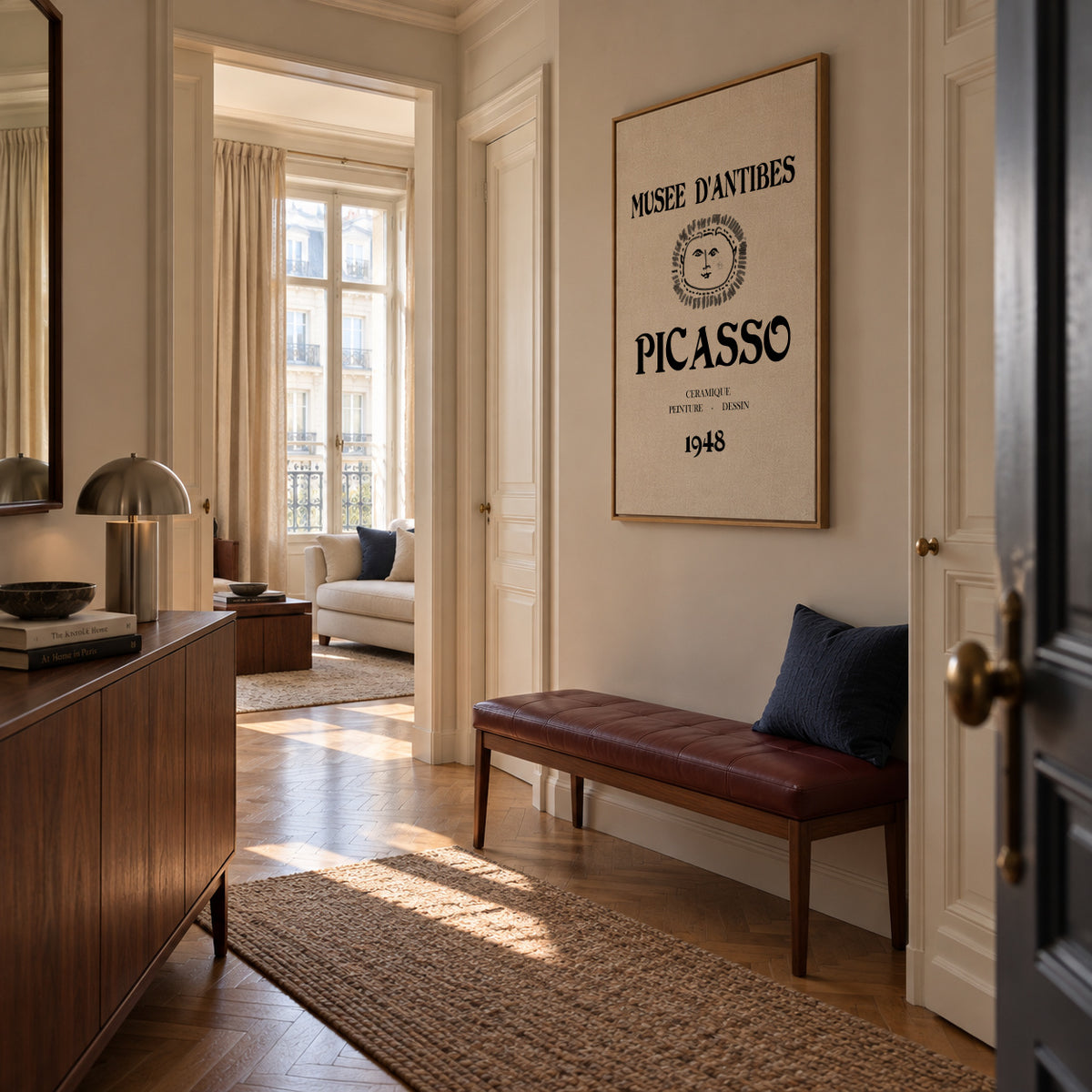 Picasso Musee D'Antibes Poster - Framed canvas in an interior