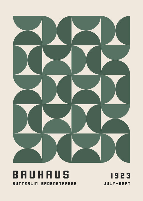Bauhaus Green Exhibition Poster - Obra sin marco