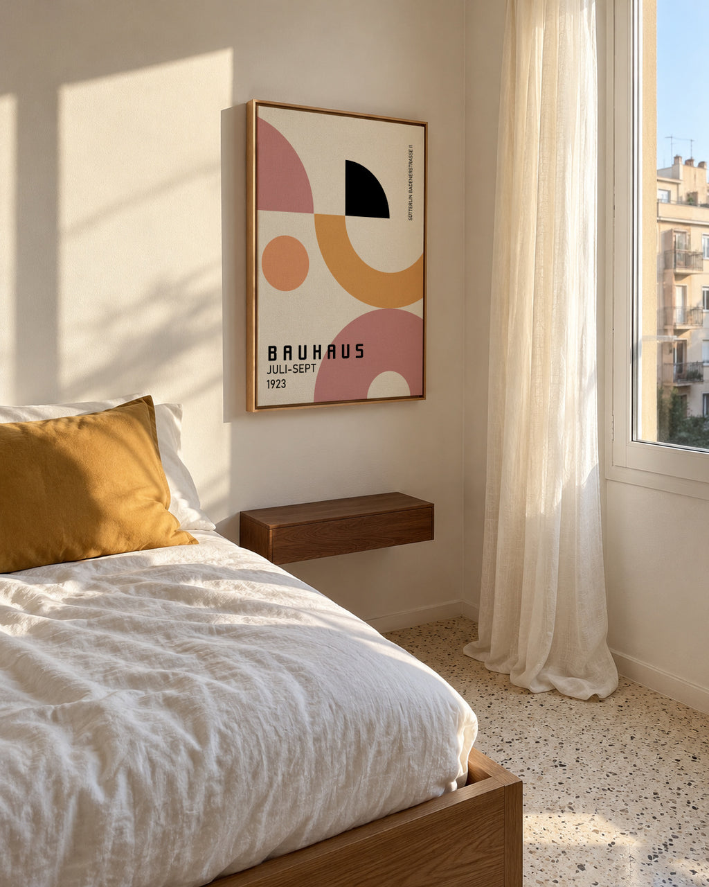 COLORFUL BAUHAUS NO.1 POSTER - Framed canvas in an interior
