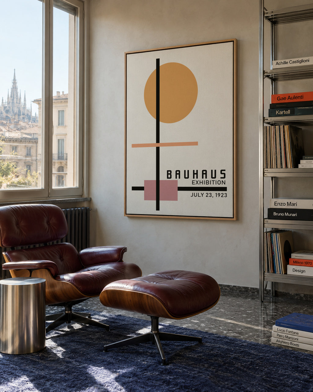 COLORFUL BAUHAUS NO.2 POSTER - Framed canvas in an interior