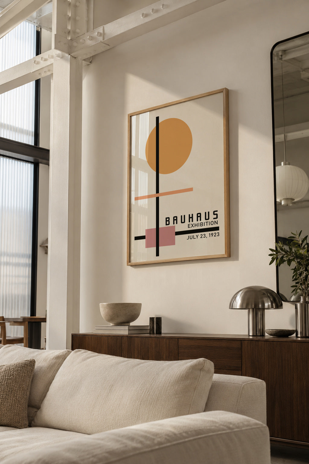 COLORFUL BAUHAUS NO.2 POSTER - Framed poster in an interior