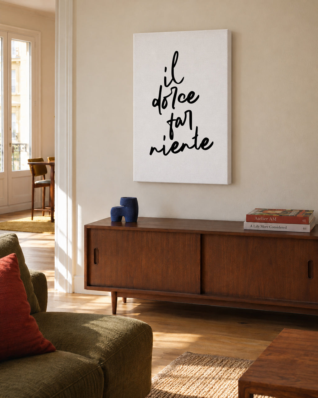 Il dolce far niente Poster - Unframed canvas in an interior