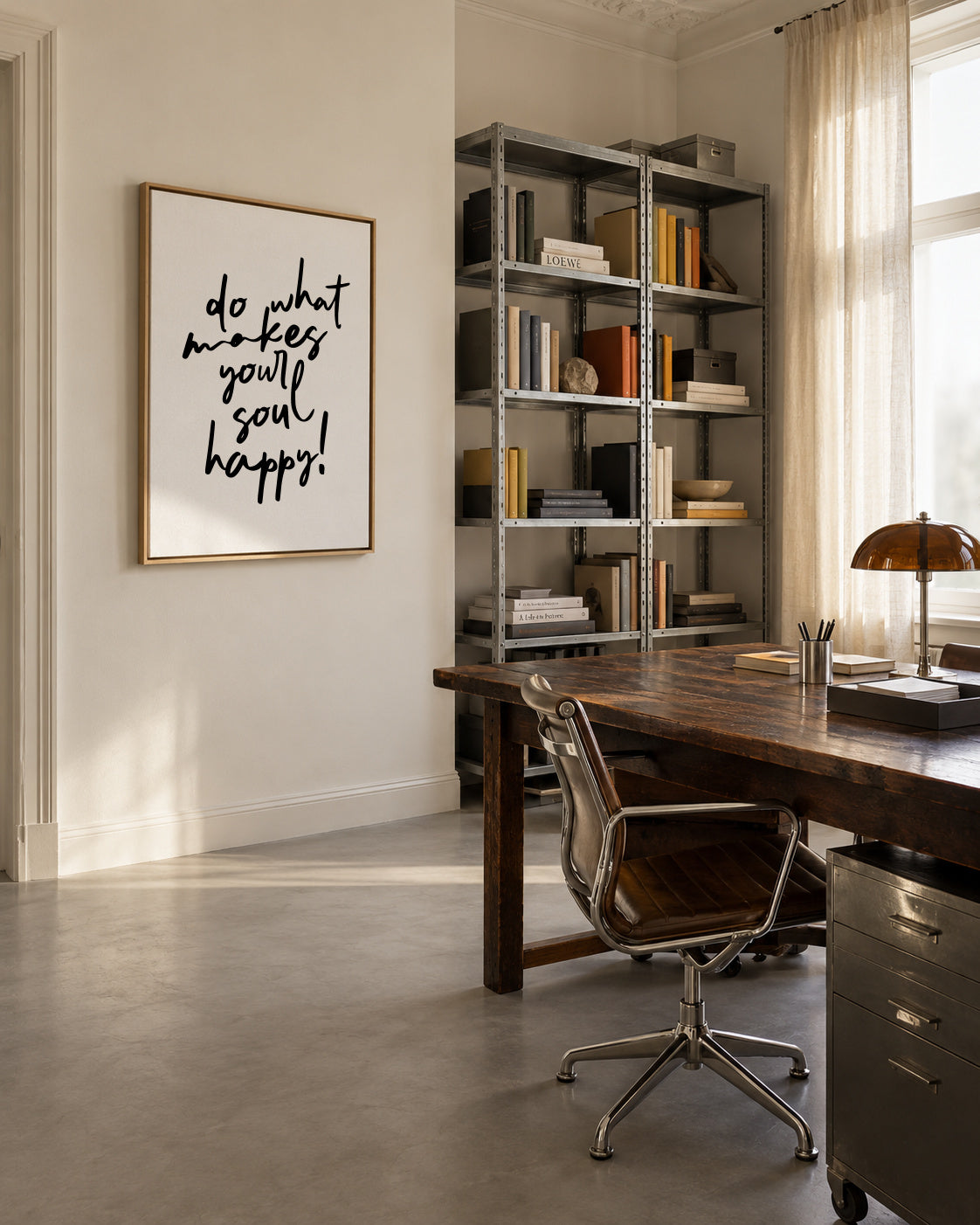 Do what makes your soul happy quote poster - Framed canvas in an interior
