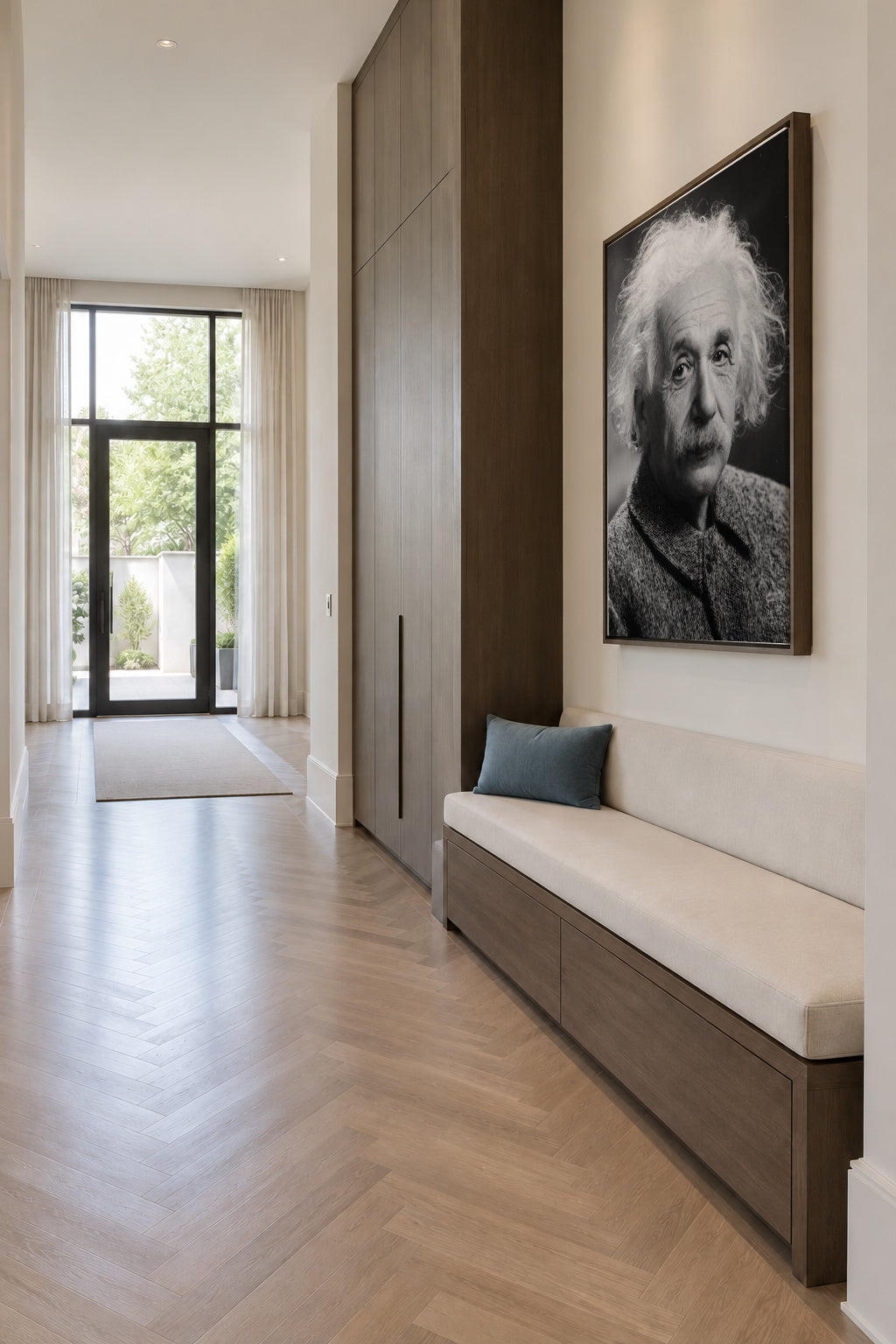 Albert Einstein vintage photograph - Framed canvas in an interior