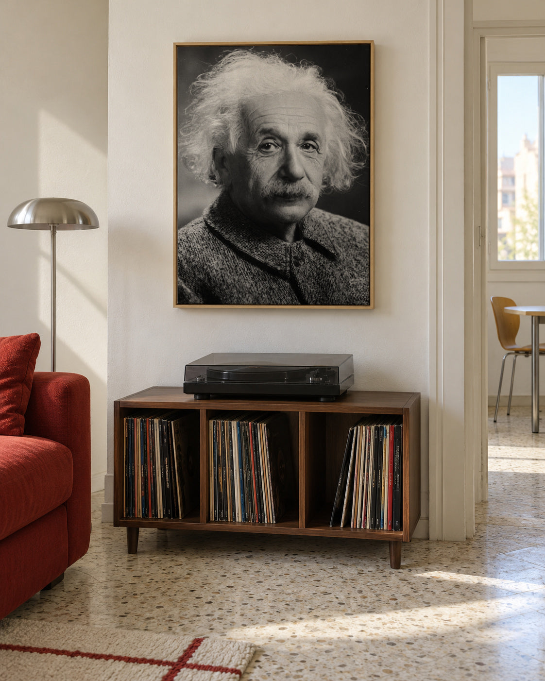 Albert Einstein vintage photograph - Framed canvas in an interior