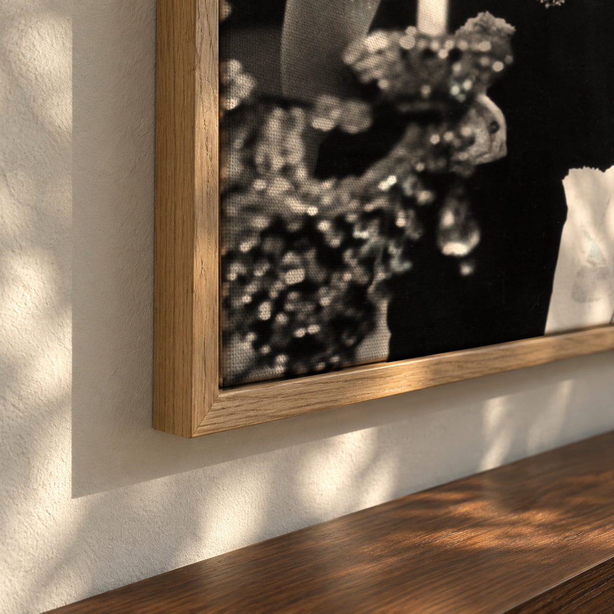 Audrey Hepburn in Breakfast at Tiffany vintage photograph. - Framed canvas detail