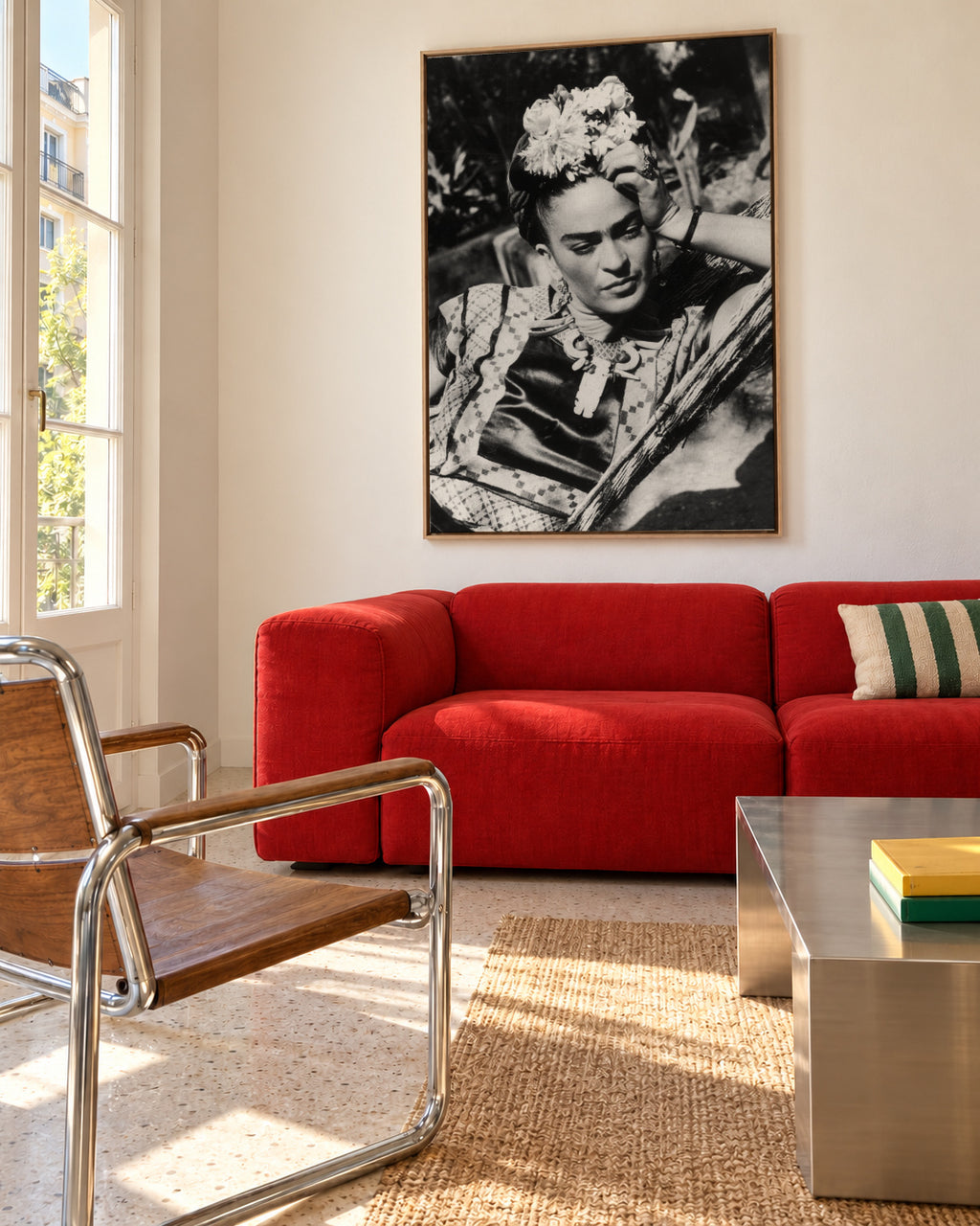 Frida Kahlo vintage photograph I - Framed canvas in an interior