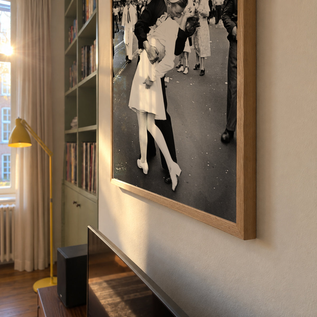 V-J Day Kiss Poster - vintage photograph - Framed poster detail