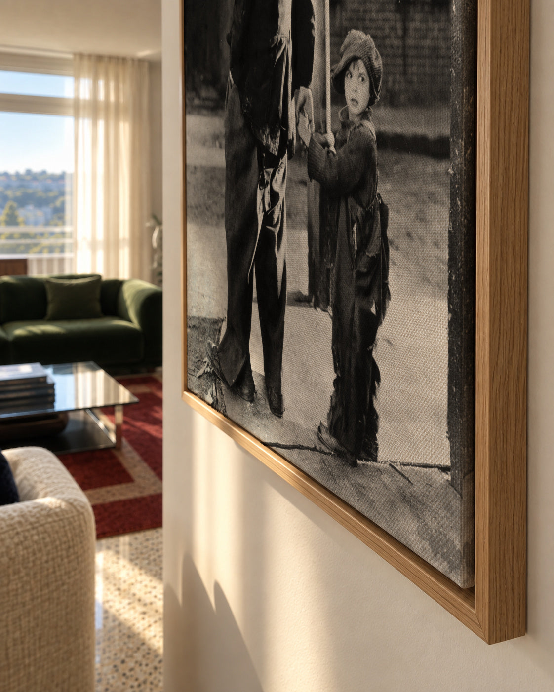 Charlie Chaplin Vintage Photograph - Framed canvas detail