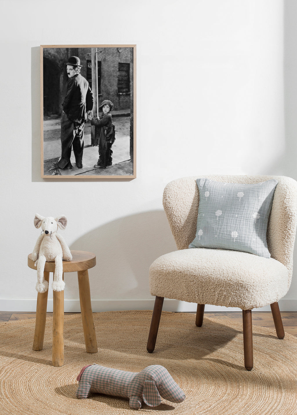 Charlie Chaplin Vintage Photograph - Framed poster in an interior