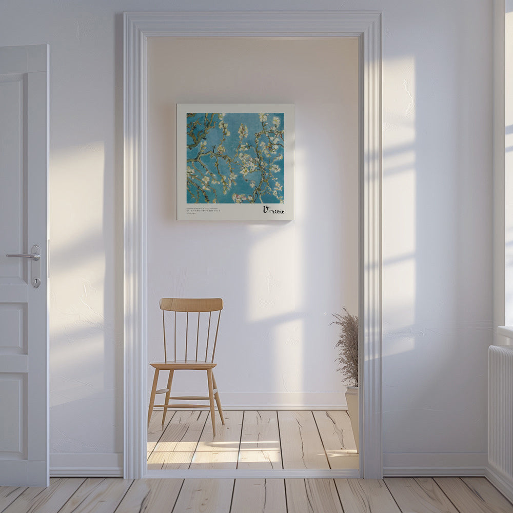Almond blossom by Vincent van Gogh - Square - Unframed canvas in an interior