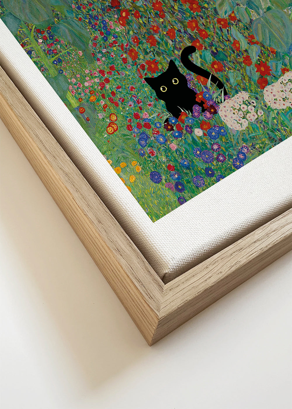 Gustav Klimt Garden Cat Print - Square