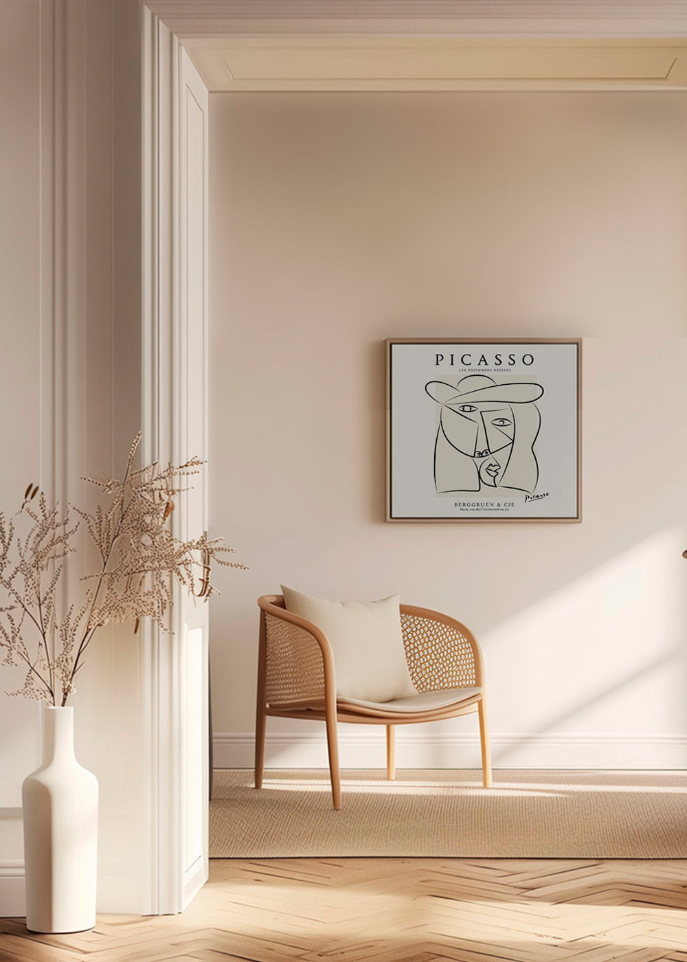 Picasso Woman in a Hat Sktech Poster - Square