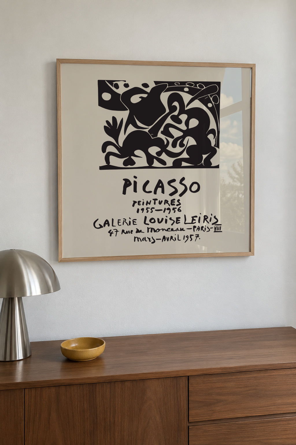 PABLO PICASSO Galerie Louise Leiris Print Poster - Square - Framed poster in an interior