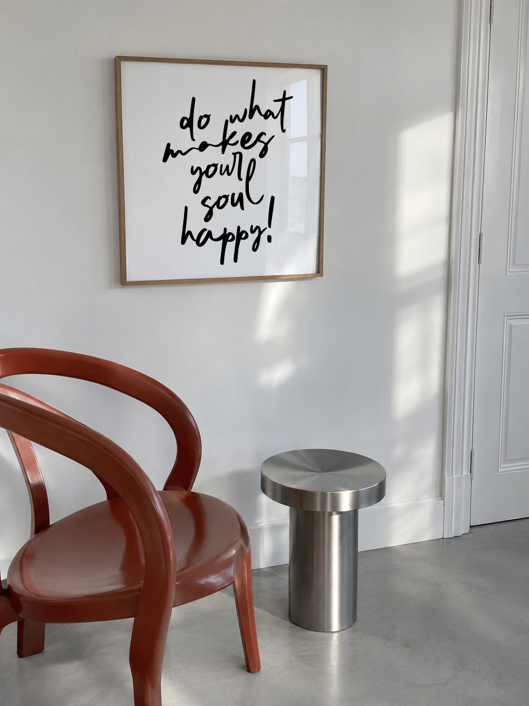 Do what makes your soul happy quote poster - Square - Framed poster in an interior