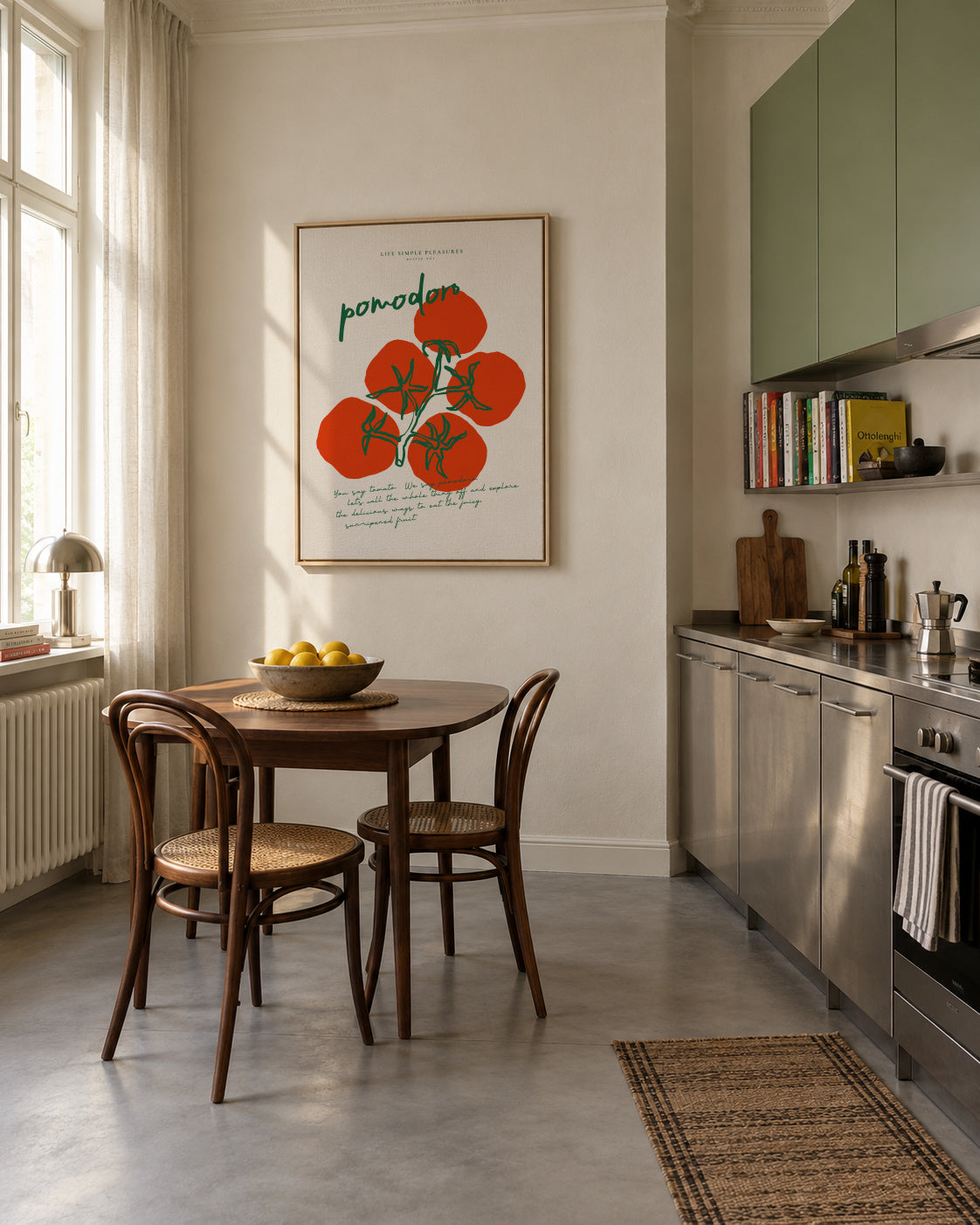 Life Simple simple pleasures - Pomodoro - Framed canvas in an interior