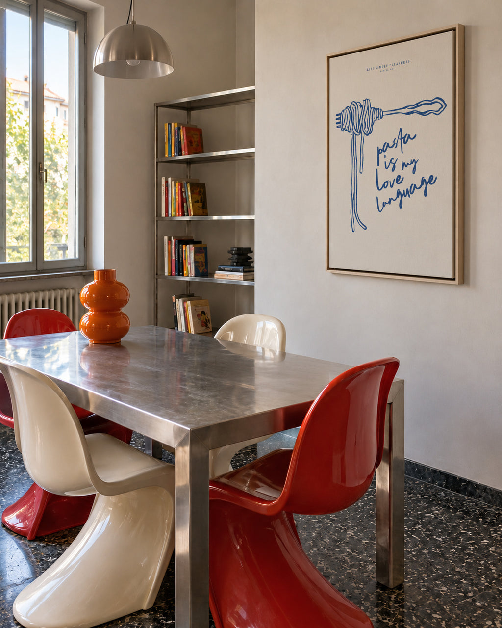 Life Simple simple pleasures - Pasta is my love Language - Framed canvas in an interior