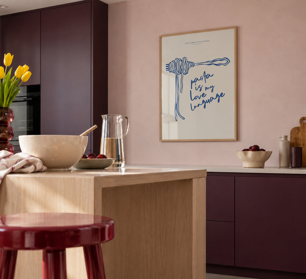 Life Simple simple pleasures - Pasta is my love Language - Framed poster in an interior