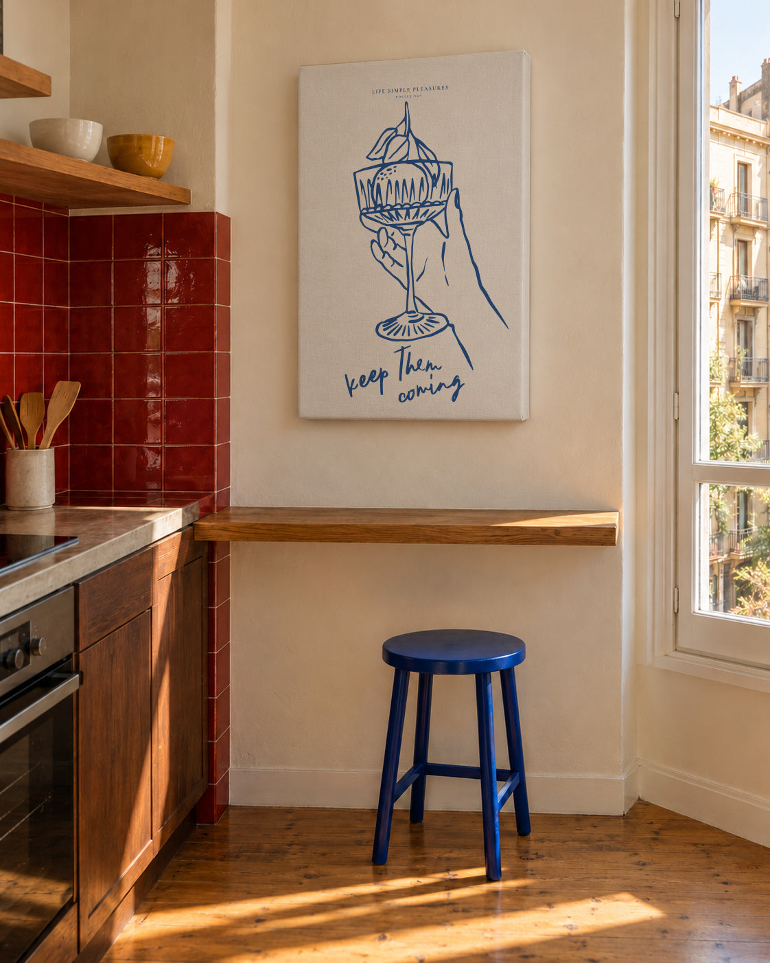 Life Simple simple pleasures - Cocktails - Unframed canvas in an interior