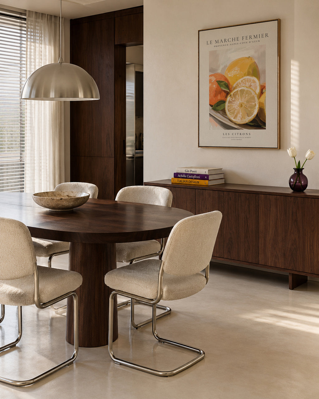 Le marche fermier - Les Citrons - Framed canvas in an interior