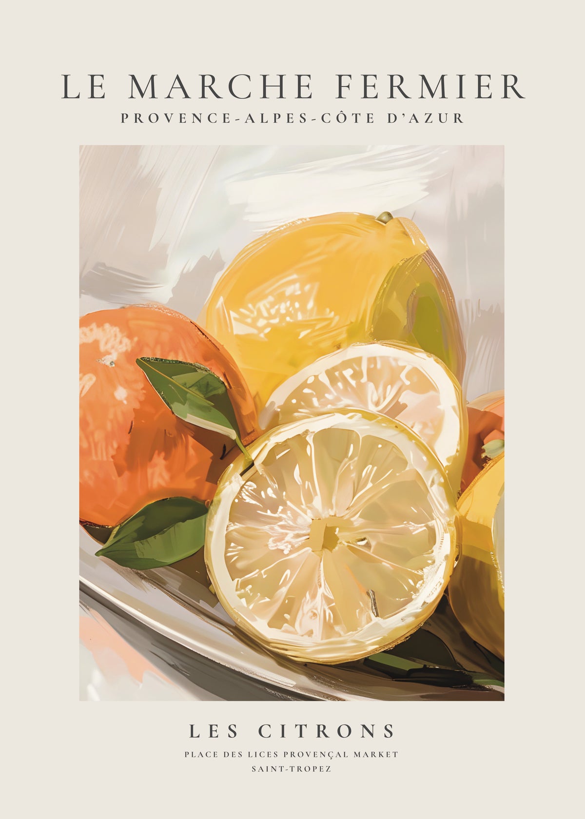 Le marche fermier - Les Citrons - Unframed art print