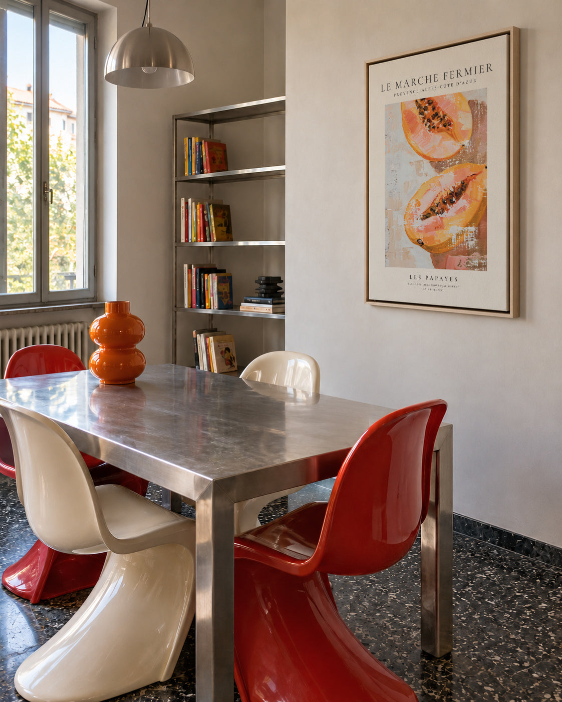 Le marche fermier - LES PAPAYES - Framed canvas in an interior