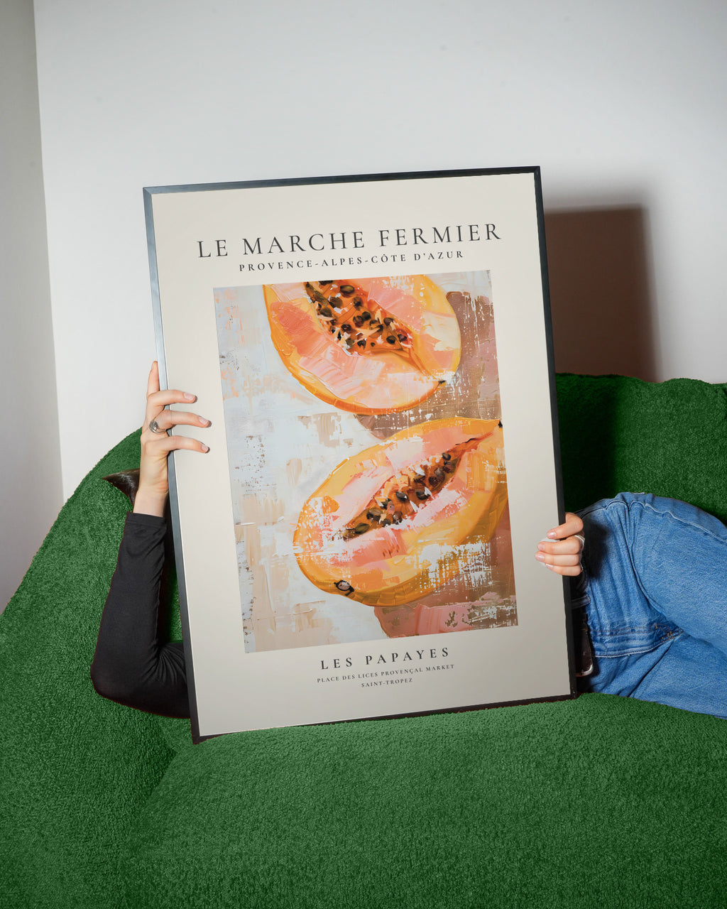 Le marche fermier - LES PAPAYES - Framed poster detail