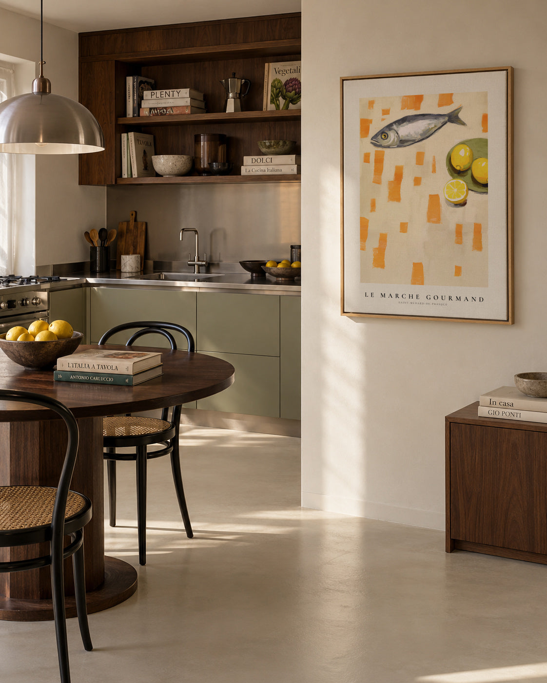 LE MARCHE GOURMAND- Fish Market - Framed canvas in an interior