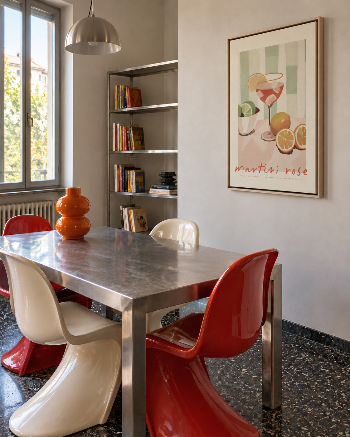 Martini Rose - Framed canvas in an interior