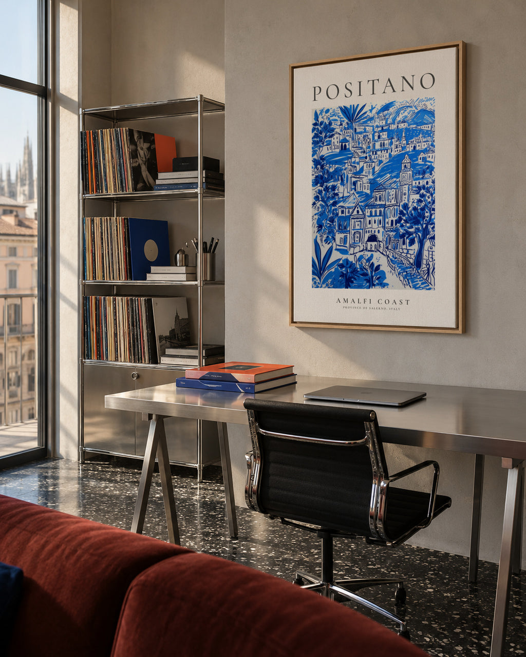 Positano, Amalfi Coast - Framed canvas in an interior