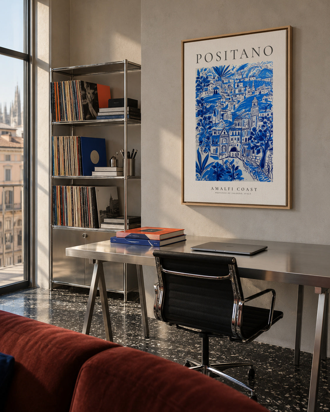 Positano, Amalfi Coast - Framed canvas in an interior