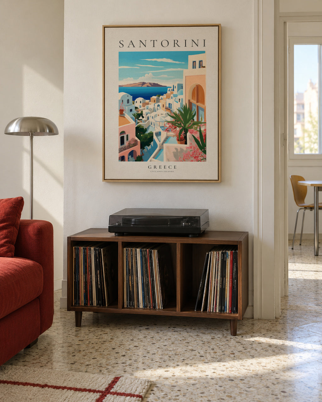 Santorini, Greece - Framed canvas in an interior