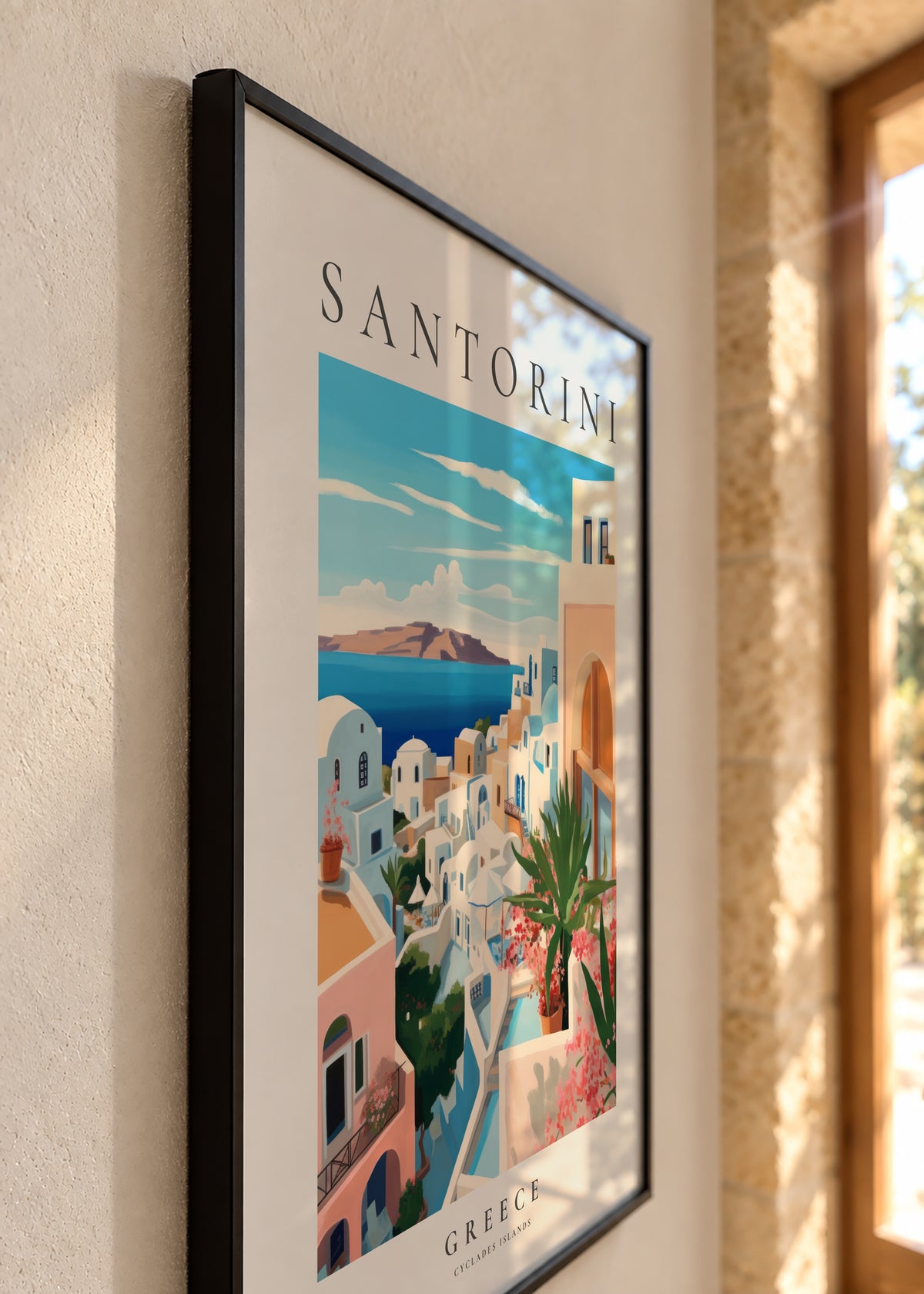 Santorini, Greece - Framed poster detail