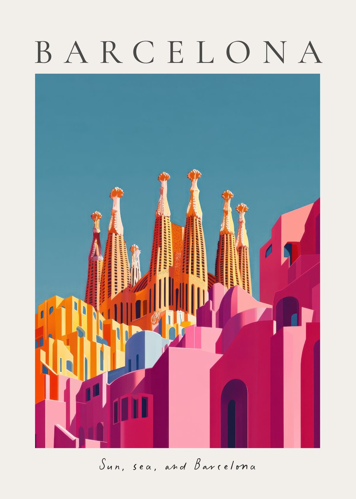 Sun, Sea and Barcelona - Unframed art print