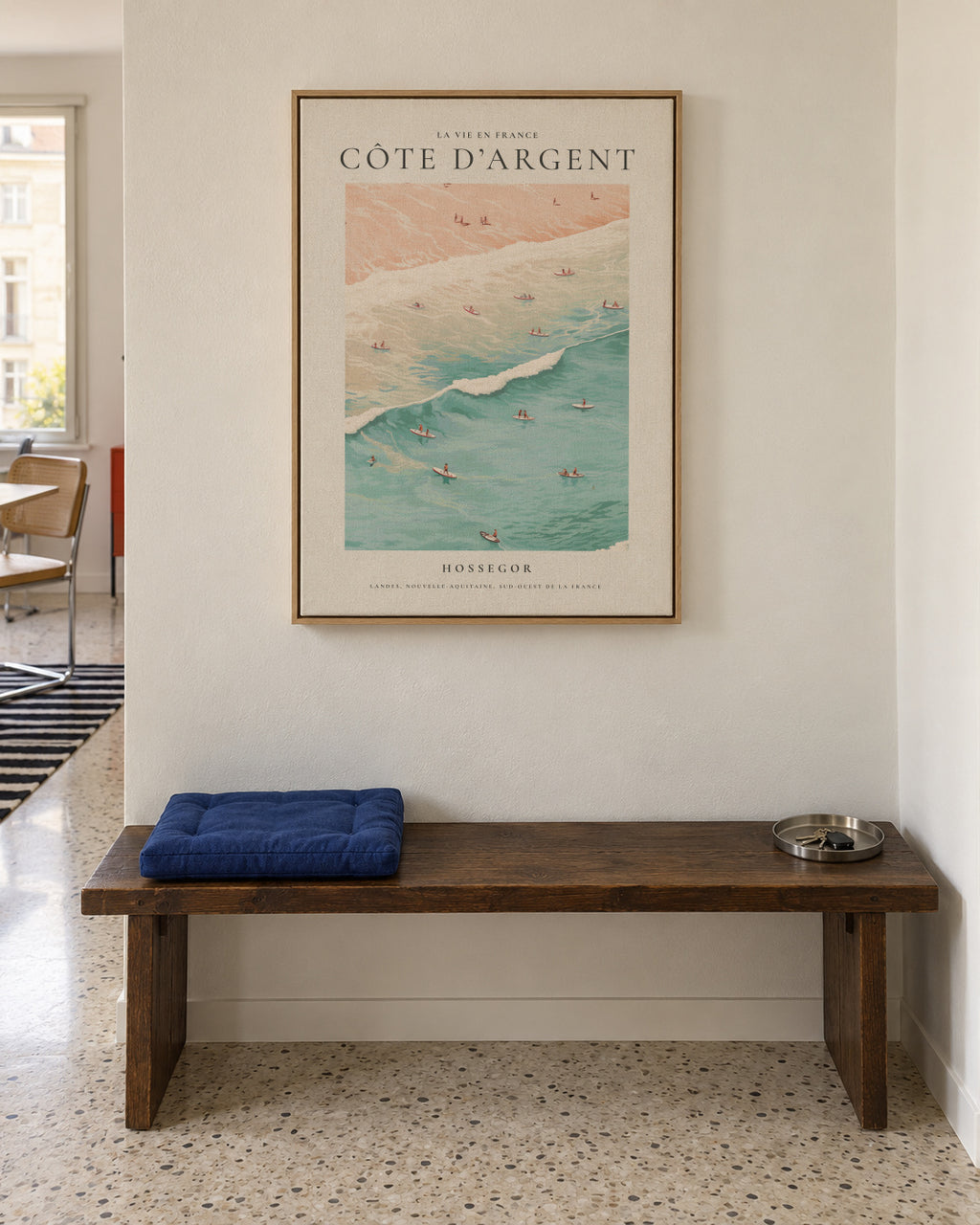 La vie en France, Côte d’Argent - Framed canvas in an interior